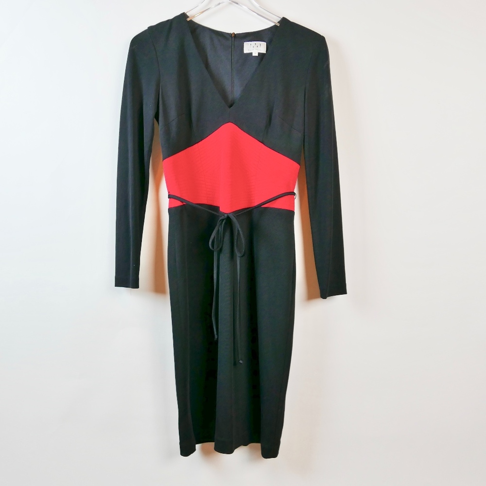 LBD !! by DAVID MEISTER w/Red Waistband &Tie